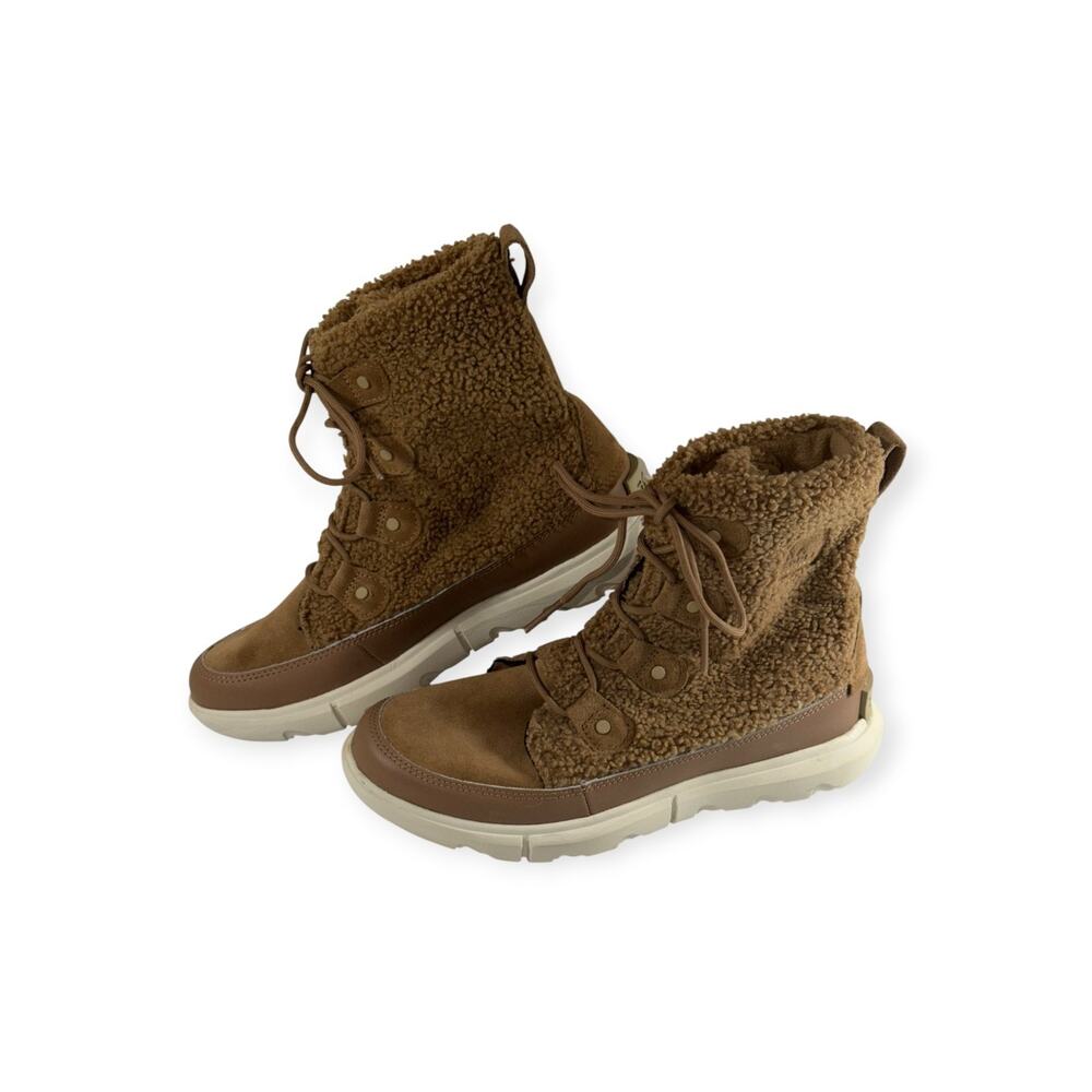 Sorel Explorer II Joan Cozy Boots, Delta/Fawn, Faux Shearing, Women's Size 9.5